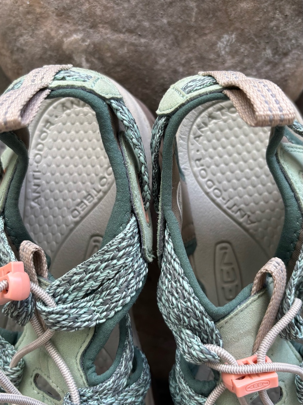 Keen Whisper Sandal- Woman’s Mint Green and Peach Outdoor Sport Sandals - Picture 7 of 9